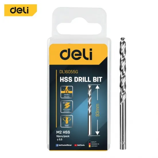 HSS spiralna burgija za metal 5.5mm 10/1 DELI EDL16055G