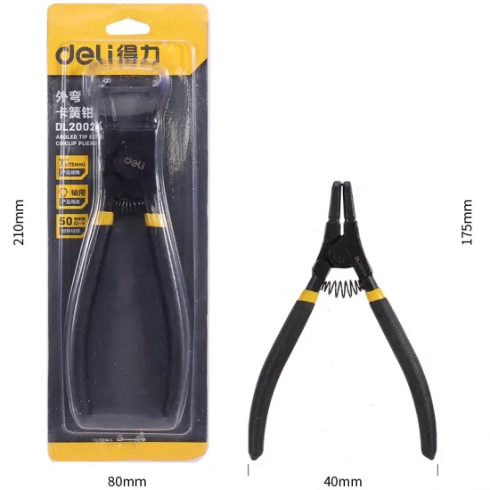 Zeger kliješta savijena spoljašnja DELI 19-60mm, 180mm DL20024