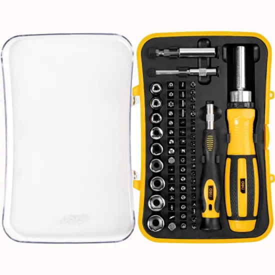 Set umetaka sa odvijačem i račnom DELI, 65 delova EDL3565