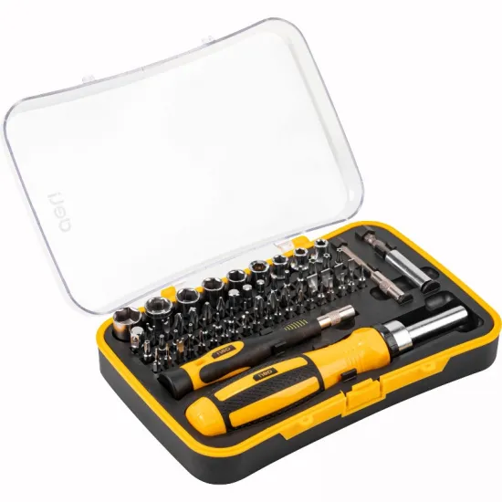 Set umetaka sa odvijačem i račnom DELI, 65 delova EDL3565