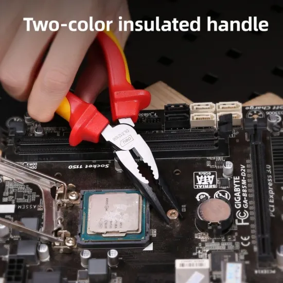 Špicasta kliješta DELI VDE prava 160mm EDL512106